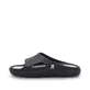 Schwarze Rieker Damen Pantoletten W3450-00 mit flexibler und ultraleichter Sohle. Schuh Außenseite.