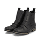 Schwarze Rieker Damen Chelsea Boots 74855-00 aus Glattleder. Schuhpaar seitlich schräg.