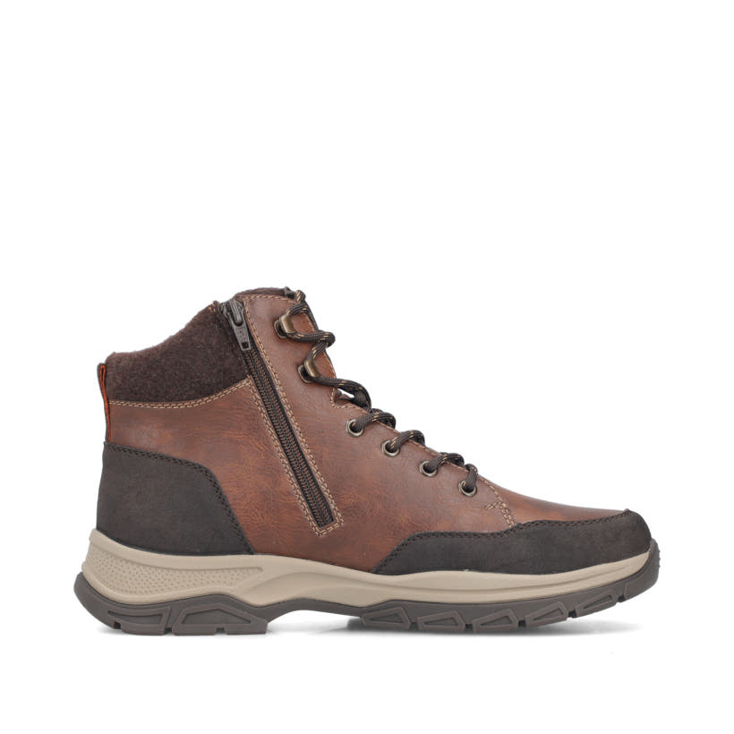 Braune Rieker Herren Schnürstiefel 30212-24 mit wasserabweisender TEX-Membran. Schuh Innenseite.