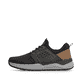 Mocassins Rieker noirs pour hommes 06058-00 avec bande élastique. Côté extérieur de la chaussure.