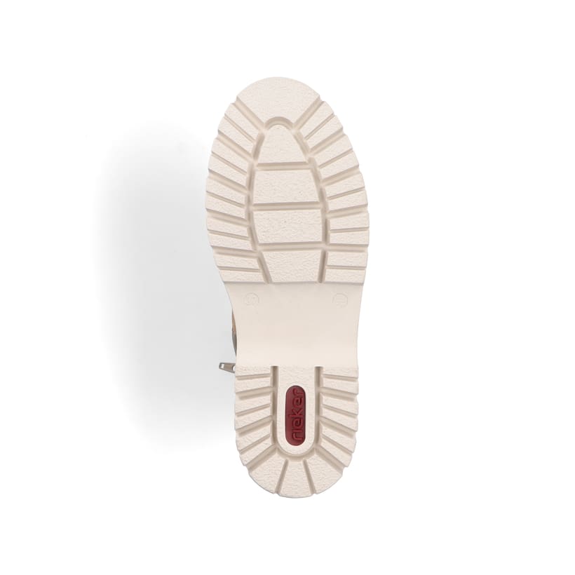 Beige Rieker Damen Schnürstiefel Y6225-60 mit wasserabweisender TEX-Membran. Schuh Laufsohle.