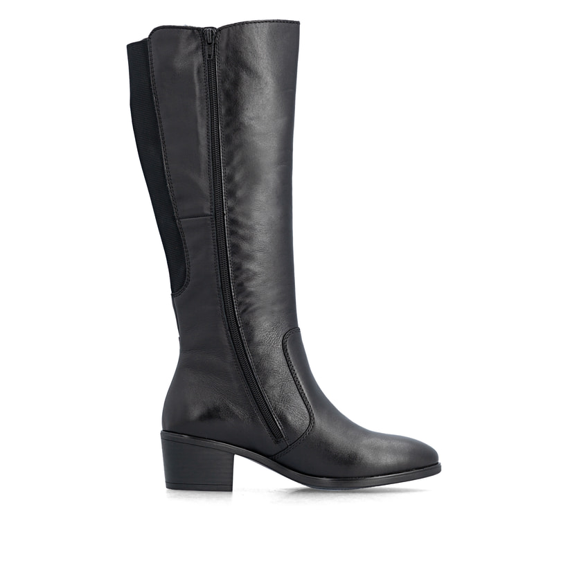 Schwarze Rieker Damen Hochschaftstiefel 73955-00 aus Glattleder. Schuh Innenseite.