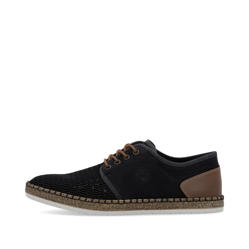 Schwarze Rieker Herren Schnürschuhe B5249-00 mit der Komfortweite G 1/2. Schuh Außenseite.