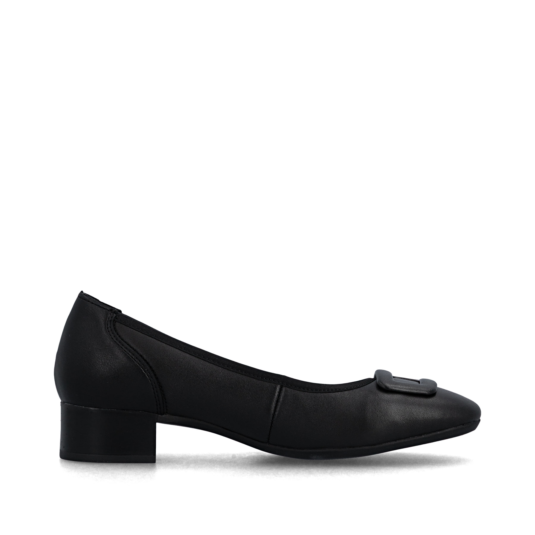 Ballerines Rieker noires pour femme 43453-00 en cuir lisse. Intérieur de la chaussure.