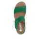 Grüne Rieker Damen Riemchensandalen W0800-52 mit trendigen Schnalle. Schuh von oben.