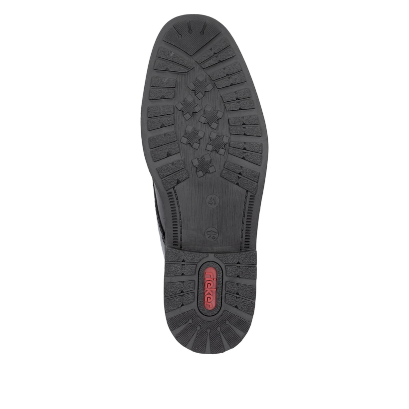Schwarze Rieker Herren Schnürstiefel 33207-00 aus Glattleder mit einer Schnürung. Schuh Laufsohle.