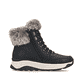 Schwarze Rieker Damen Schnürstiefel W0063-00 mit wasserabweisender TEX-Membran. Schuh von hinten.