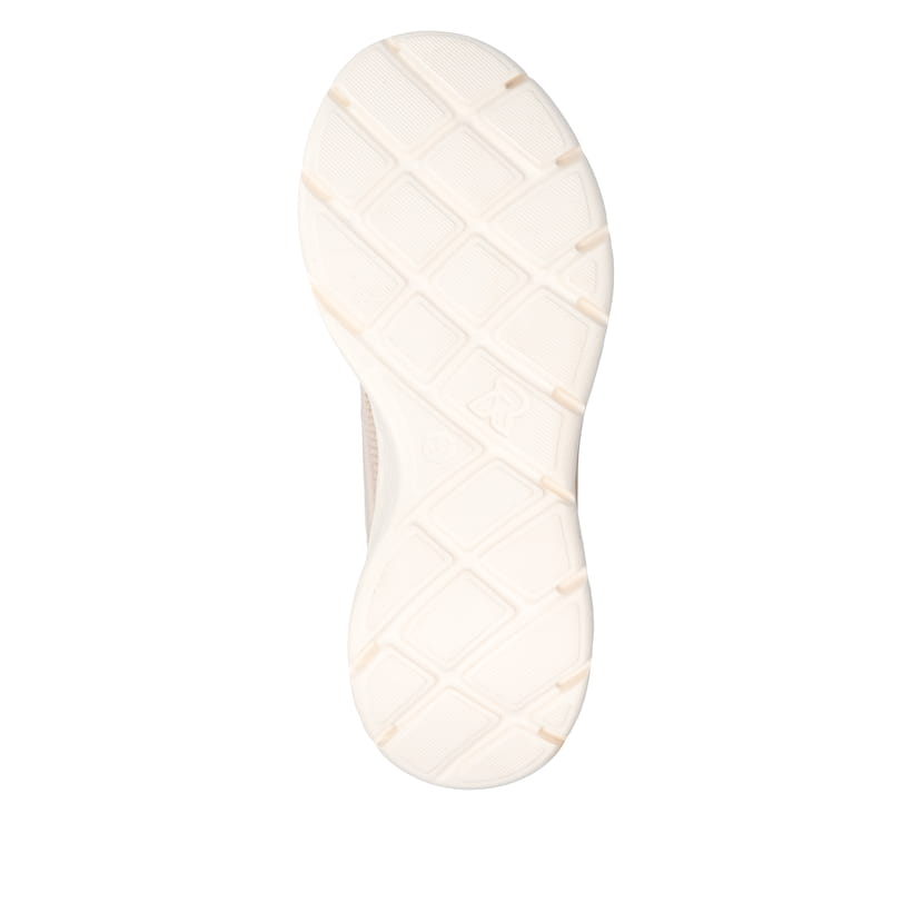 Beige Rieker Sport Damen Sneaker Low W4401-60. Schuh Laufsohle.