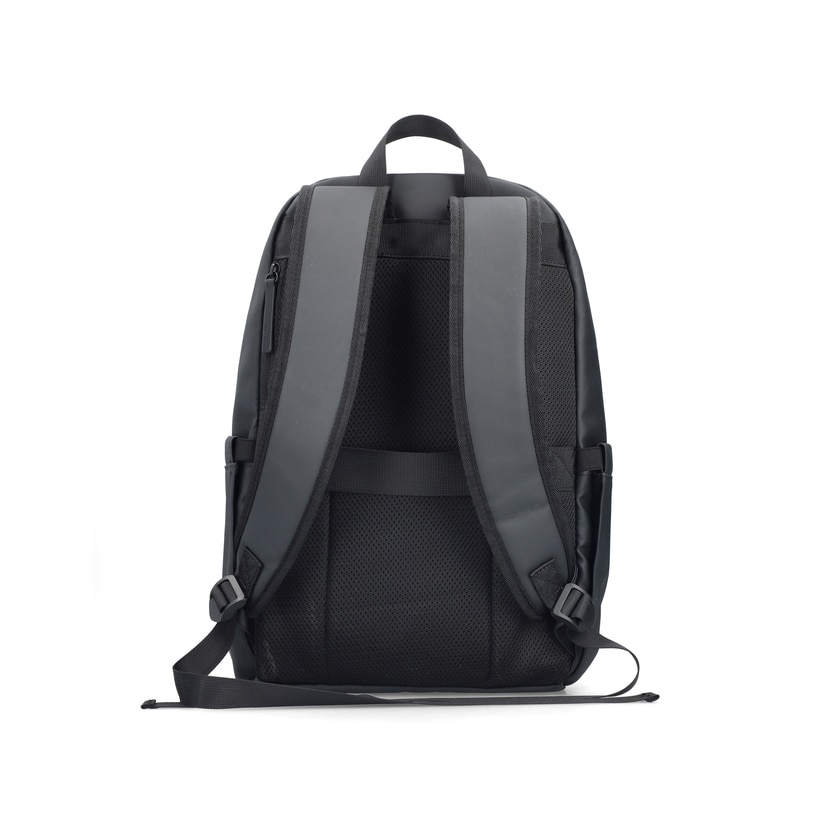 Sac à dos Rieker H5103-00 noir avec fermeture éclair et compartiment pour ordinateur portable. Arrière.