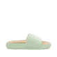 Grüne Rieker Damen Pantoletten W3250-52 mit dämpfender und ultraleichter Sohle. Schuh Innenseite.