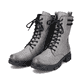 Asphaltschwarze Rieker Damen Hochschaftstiefel Y4760-00 mit einer leichten Sohle. Schuh Innenseite