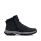 Dunkelblau-schwarze Rieker Herren Schnürstiefel 30201-14 mit Reißverschluss. Schuh Innenseite.