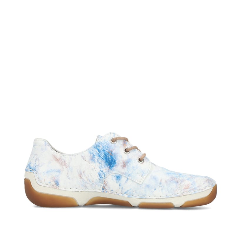 Mehrfarbige Rieker Damen Schnürschuhe 55920-90 mit modernen Ziernähten. Schuh Innenseite.