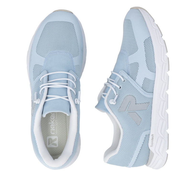 Blaue Rieker Sport Damen Sneaker Low M9000-10. Schuh von oben, liegend.