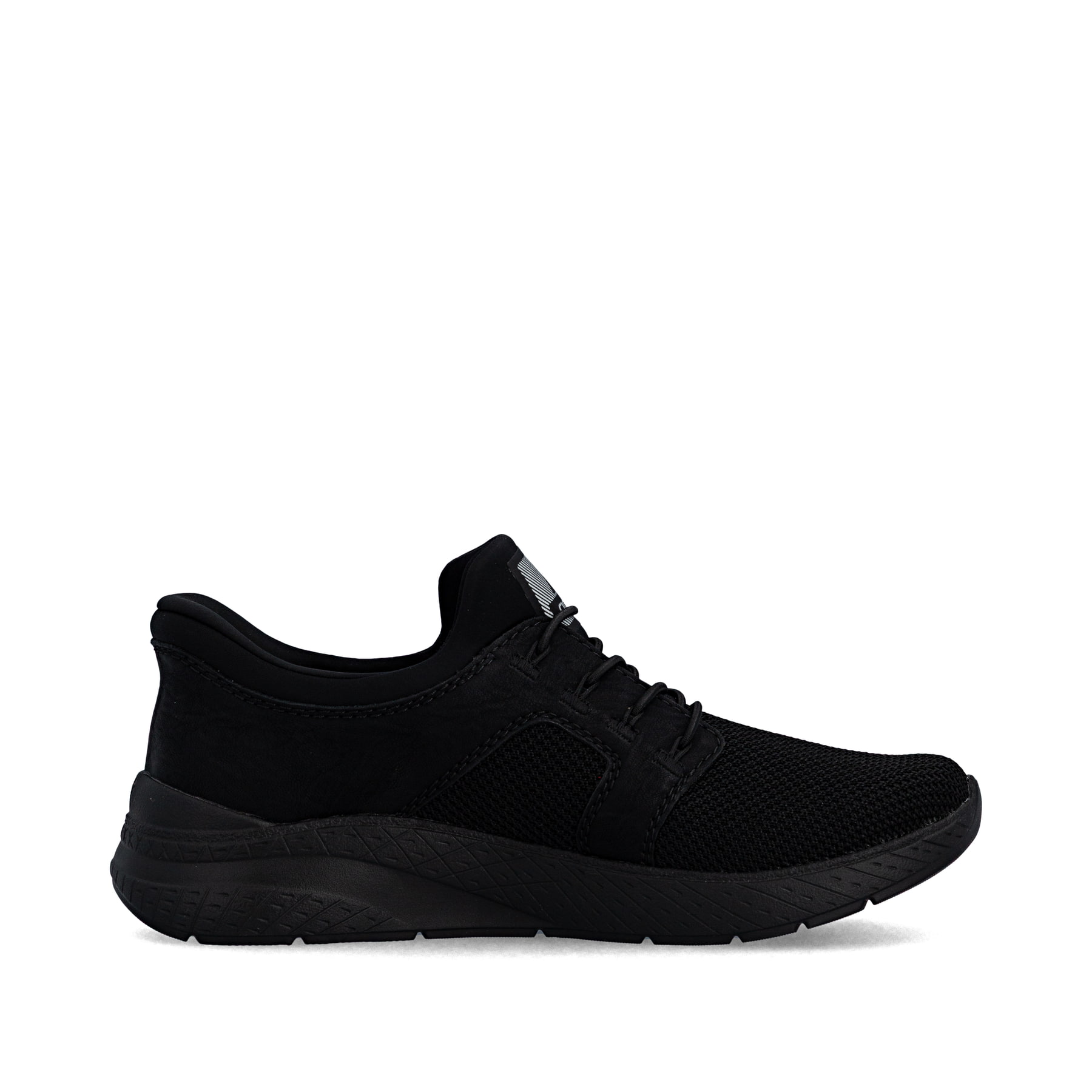 Mocassins Rieker noirs femmes M8550-00 avec membrane RiekerTEX hydrofuge. Côté intérieur de la chaussure.