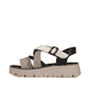 Sandales compensées Rieker multicolores pour femme V1063-90. Côté extérieur de la chaussure.