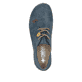 Blaue Rieker Damen Schnürschuhe 52528-14 mit einer extra weichen Decksohle. Schuh von oben.