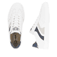 Weiße Rieker Herren Sneaker Low U0708-80 mit einer Schnürung. Schuh von oben, liegend.