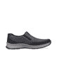 Asphaltschwarze Rieker Herren Slipper 14362-00 mit einer sehr leichten Sohle. Schuh Innenseite