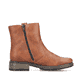Fuchsbraune Rieker Damen Kurzstiefel Z6871-24 mit einem Reißverschluss. Schuh von hinten.