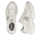 Weisse Rieker Sport Damen Sneaker Low W4201-80. Schuh von oben, liegend.
