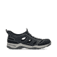 Blaue Rieker Herren Slipper 08078-14 mit Ready2GO Slip-in Feature sowie Gummizug. Schuh Innenseite.