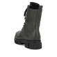 Asphaltschwarze Rieker Damen Hochschaftstiefel Y4760-00 mit einer leichten Sohle. Schuh Innenseite