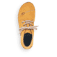 Honiggelbe Rieker Damen Schnürstiefel 52543-69 mit einer Schnürung. Schuh von oben.