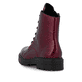 Dunkelrote Rieker Damen Schnürstiefel Z2841-33 mit einem Reißverschluss. Schuh von hinten.