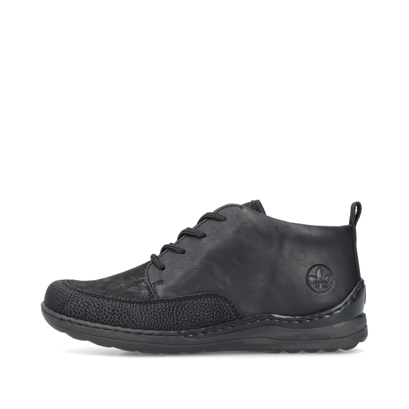 Champagnerfarbene Rieker Damen Slipper 487C0-60 mit einem Klettverschluss. Schuh Außenseite gespiegelt.