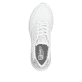 Weiße Rieker Damen Sneaker Low W2502-80 mit Schnürung sowie super leichter Sohle. Schuh von oben.