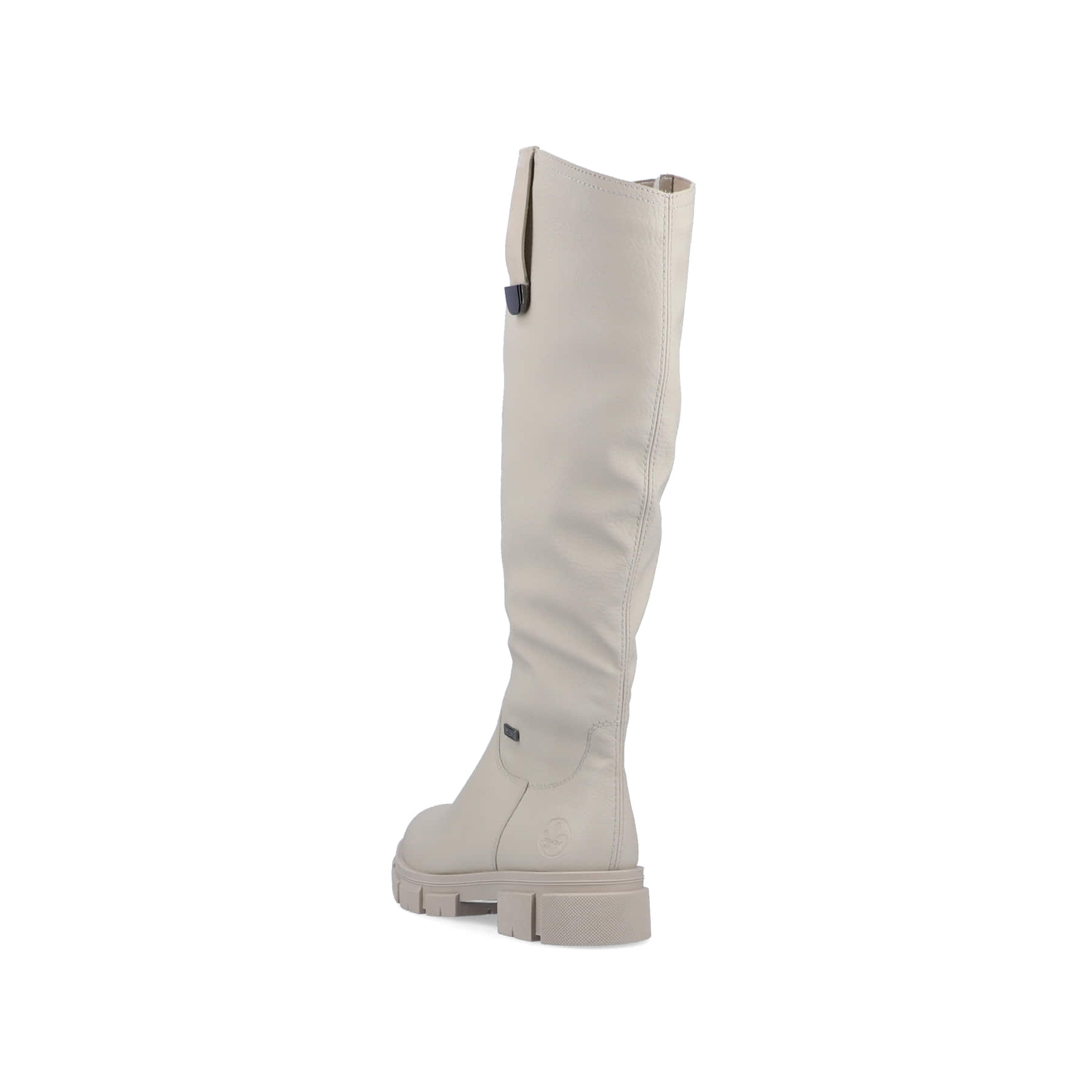 Asphaltschwarze Rieker Damen Hochschaftstiefel Y4760-00 mit einer leichten Sohle. Schuh Innenseite