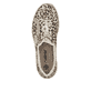 Beige Rieker Damen Slipper N4263-92 mit Deko-Reißverschluss sowie einem Gummizug. Schuh von oben.