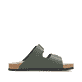 Grüne Rieker Herren Pantoletten 22190-54 mit einem Schnallen sowie Extraweite H. Schuh Innenseite.