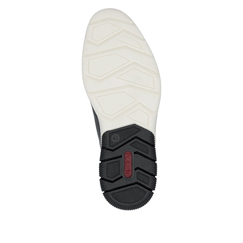 Schwarze Rieker Herren Schnürschuhe 14412-00 aus Glattleder mit Reißverschluss. Schuh Laufsohle.
