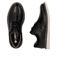 Schwarze Rieker Herren Schnürschuhe 04501-00 mit modernen Ziernähten. Schuh von oben, liegend.