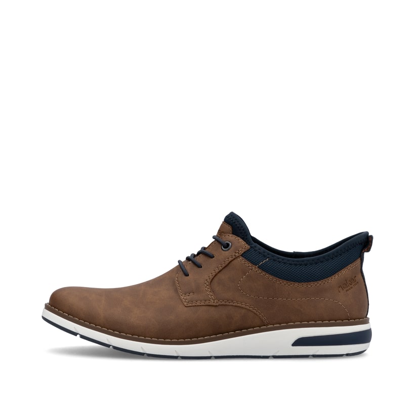 Braune Rieker Herren Slipper 11357-24 mit easy Hineinschlüpf-Möglichkeit. Schuh Außenseite.