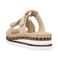 Cremebeige Rieker Damen Pantoletten V79K8-60 mit einem Klettverschluss. Schuh von hinten.