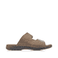 Braune Rieker Herren Pantoletten 25592-25 mit einem Klettverschluss. Schuh Innenseite.