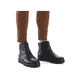 Atlantikblaue Rieker Damen Kurzstiefel 44965-14 mit einem Reißverschluss. Schuh am Fuß.