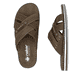 Braune Rieker Herren Pantoletten 21599-24 mit der Komfortweite G. Schuh von oben, liegend.