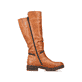 Karamellbraune Rieker Damen Hochschaftstiefel Z4758-24 mit einer Profilsohle. Schuh Innenseite