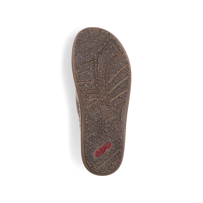 Graubraune Rieker Herren Zehentrenner 21095-42 mit der Komfortweite G. Schuh Laufsohle.