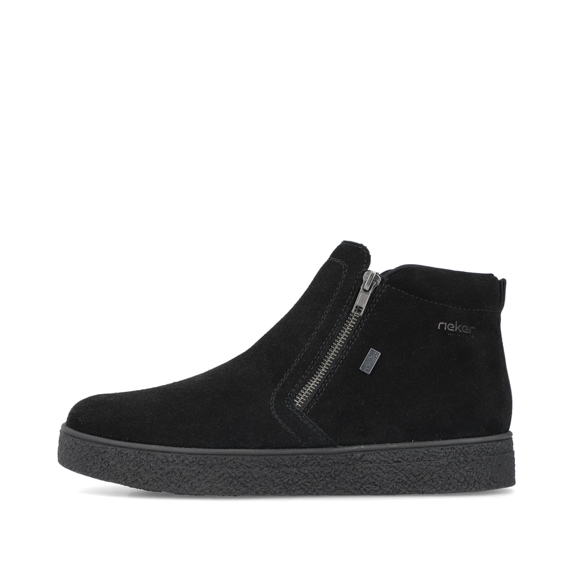 Schwarze Rieker Herren Kurzstiefel 31051-00 mit wasserabweisender TEX-Membran. Schuh Außenseite.