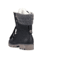 
Nachtschwarze Rieker Damen Schnürstiefel 78531-00 mit einer robusten Profilsohle. Schuh von hinten