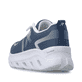 Baskets basses Rieker bleues pour femme W3504-12 avec lacets. Chaussure vue de l'arrière.