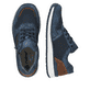 Blaue Rieker Herren Sneaker Low B9006-14 mit Reißverschluss sowie Extraweite H. Schuh von oben, liegend.