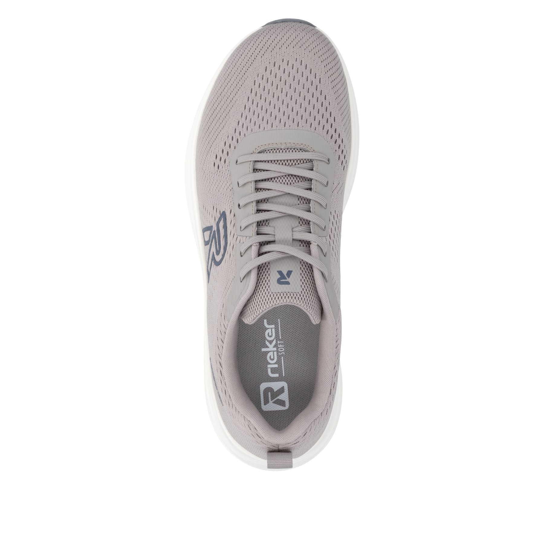 Beige Rieker Sport Herren Sneaker Low U4101-62. Schuh von oben.
