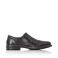 Schwarze Rieker Herren Slipper 17659-00 mit einem Gummizug sowie Extraweite H. Schuh Innenseite.