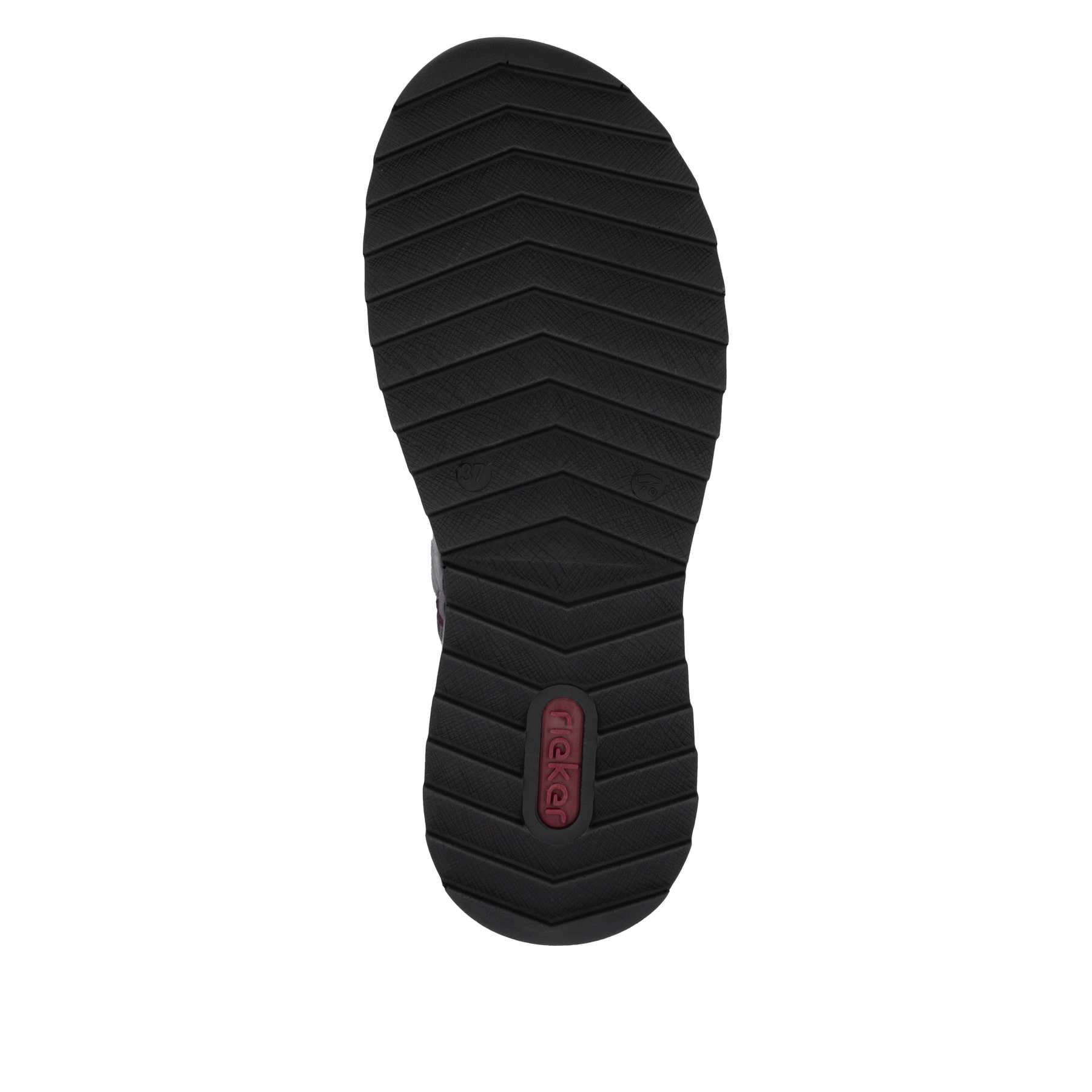 Dunkelrote Rieker Damen Schnürstiefel 71510-30 mit einem Reißverschluss. Schuh Laufsohle.